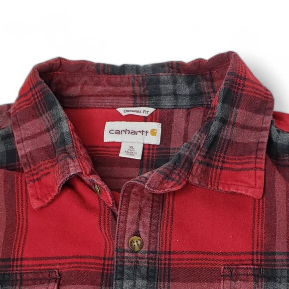Carhartt Hubbard Flannel Shirt Men's Royal Stewart Plaid Lumberjack Work  XL - Picture 4 of 6